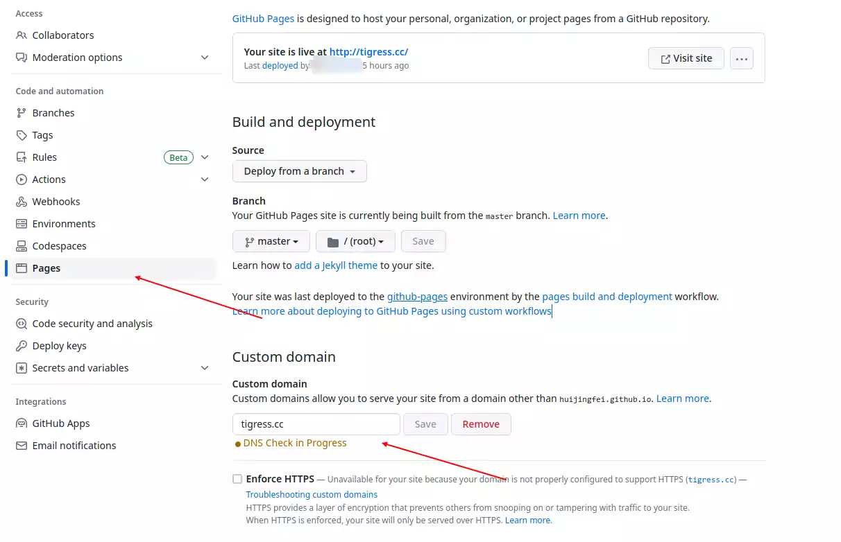 GitHub Custom Domain